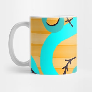 Wood grain abstract blue/ aqua Mug